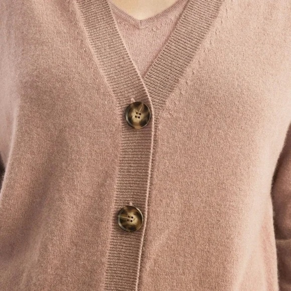 NAADAM Cashmere Boyfriend Cardigan in Mink Size XS - Picture 6 of 11